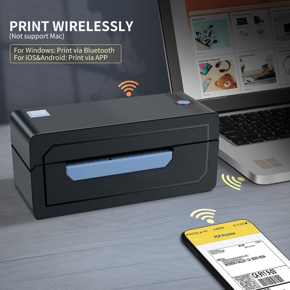 Black Office Label Maker with Thermal Printing - Picture 5 of 6
